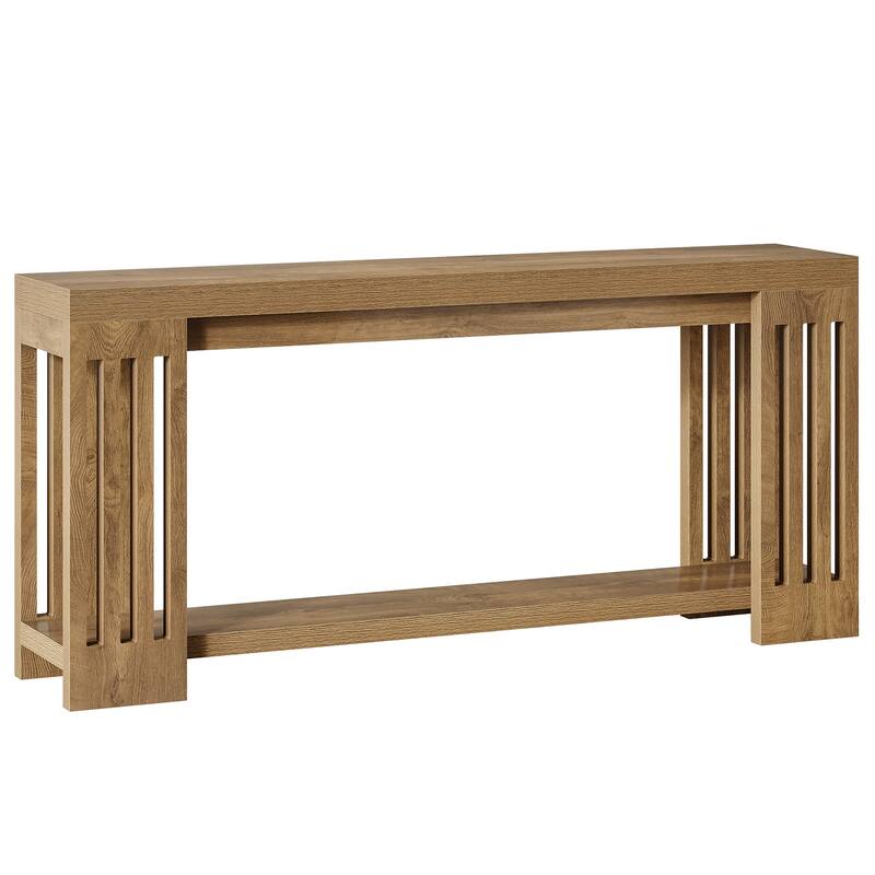 70.9-Inch Console Table, 2-Tier Sofa Table, Long Entryway Table for Living Room, Hallway, Entrance, Foyer