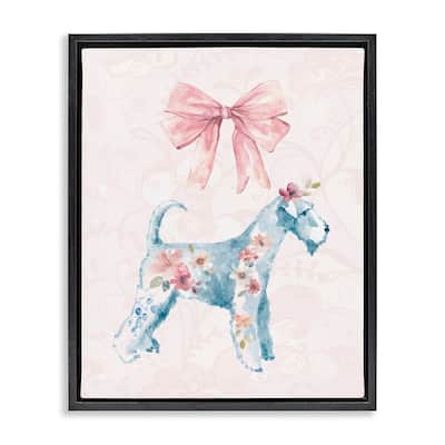 Stupell Pastel Dog Glam Details Framed Floater Canvas Wall Art Design By Carol Robinson