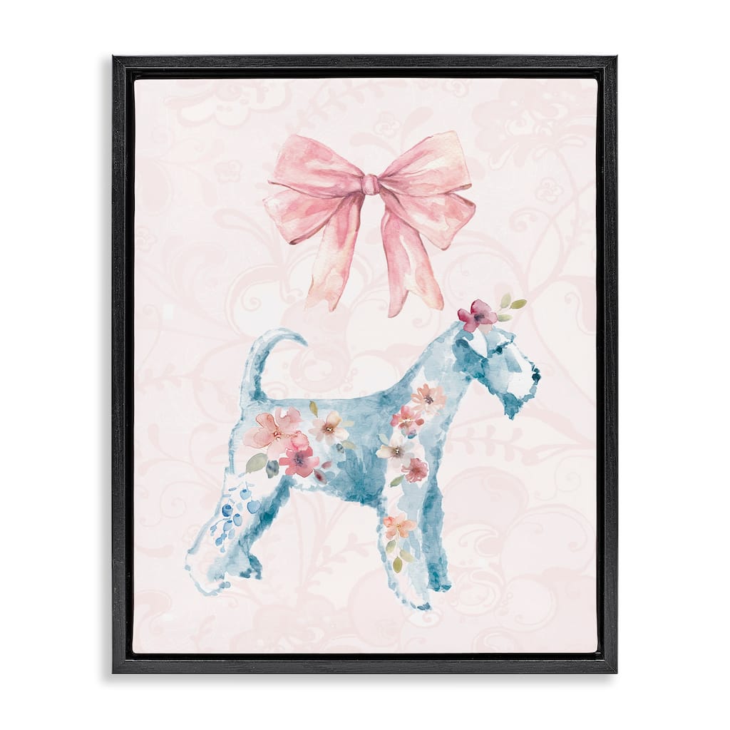 Stupell Pastel Dog Glam Details Framed Floater Canvas Wall Art Design By Carol Robinson