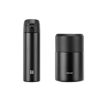 ZWILLING Thermo Travel Bottle and Food Jar 2-pc Set - Black