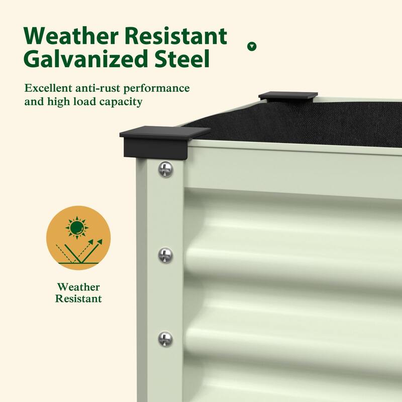 VEIKOUS 7.5 Cu.ft Galvanized Steel Raised Garden Bed, Large Outdoor Planter Box with Drainage Holes