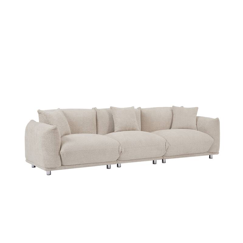 Camel Modern 111" Oversized 3-seater Sofa with Metal Legs and Solid Wood Frame for Living Room