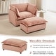 preview thumbnail 32 of 41, 47" Cozy Upholstered Armchair with Movable Ottoman, Wide Seat, Curved Armrests and Soft Pillows