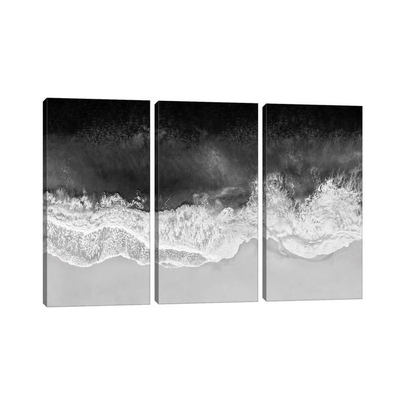 iCanvas "Waves In Black And White" by Maggie Olsen 3-Piece Canvas Wall Art Set