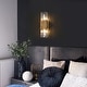 preview thumbnail 2 of 15, Modern Glam Luxury Gold 2-Light Dimmable Wall Sconce Art Glass Bathroom Vanity for Hallway - 4.7" W x 5.9" D x 17.5" H
