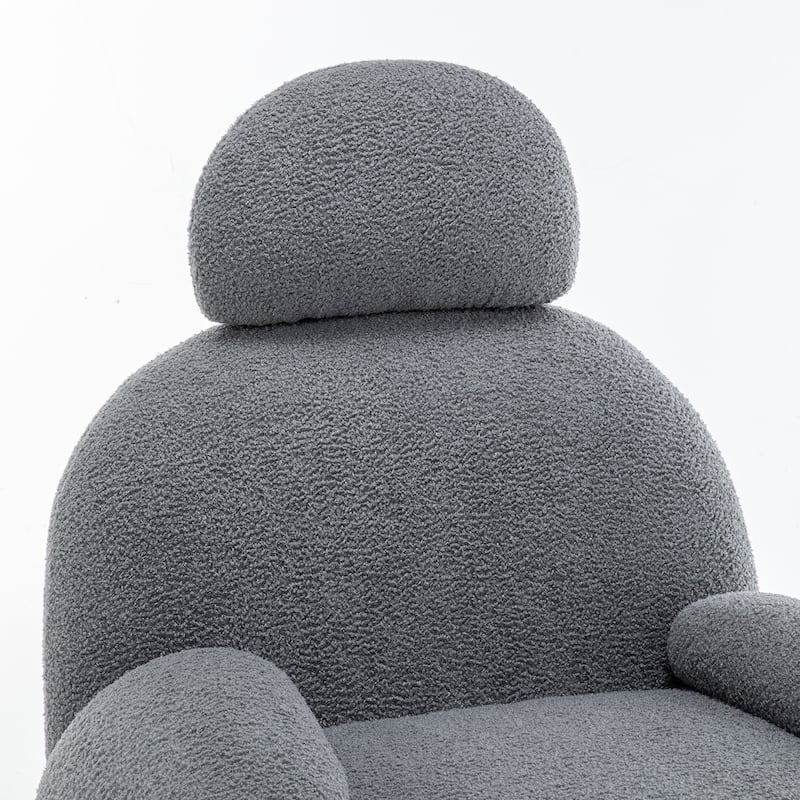 SEYNAR Modern Faux Sherpa Upolstered High Back Armless Accent Chair Set of 2