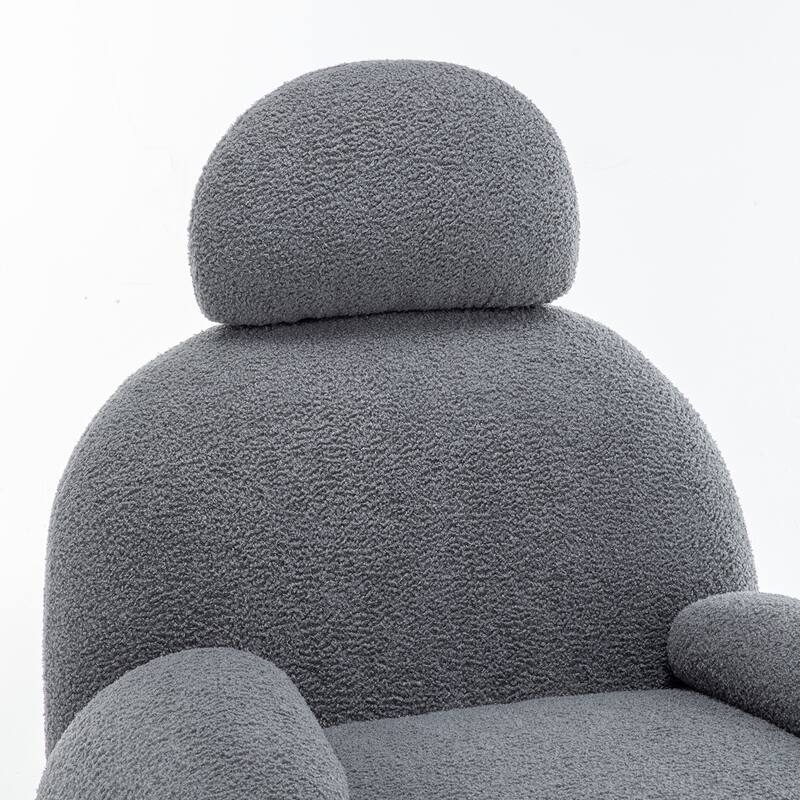 SEYNAR Modern Faux Sherpa Upolstered High Back Armless Accent Chair