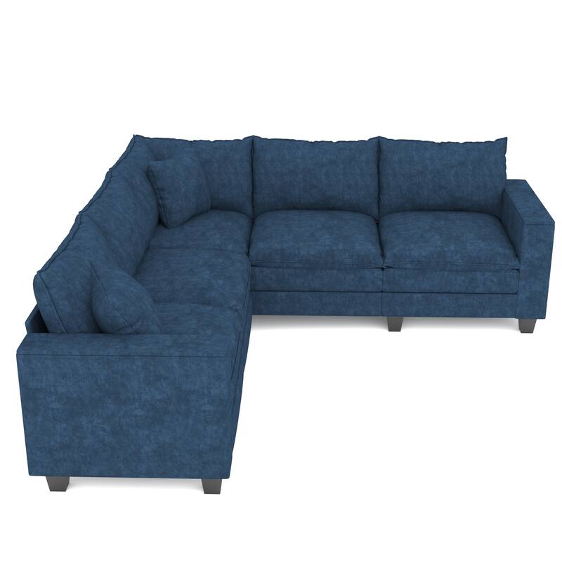 GDFStudio - Chenille L-Shaped 97" 5-Seater Sectional Sofa with Armrest Storage