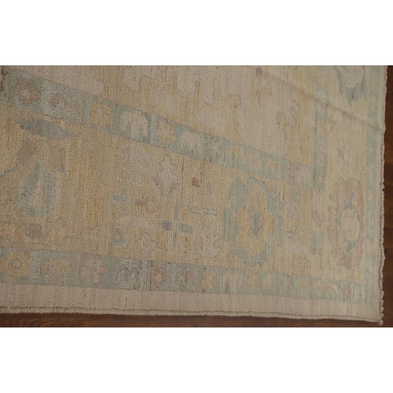 Floral Oushak Turkish Rug Handmade Wool Carpet - 8'11"x 12'11"