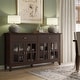 preview thumbnail 21 of 40, WYNDENHALL Stratford 60" Wide Solid Wood Transitional Large 4 Door Sideboard Buffet -  17"d x 60"w x 34"h Dark Chestnut Brown