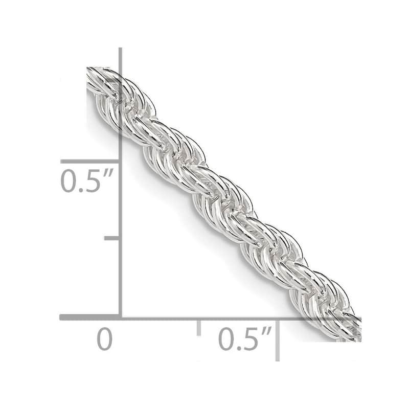 Curata 925 Sterling Silver 4.5mm Solid Rope Chain Necklace for Men