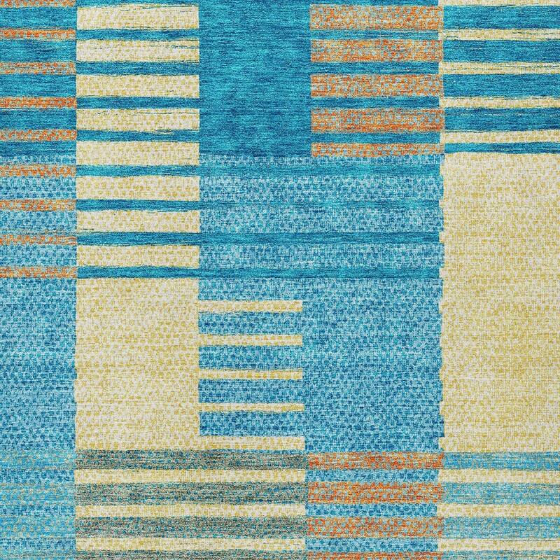 HomeRoots Striped Modern Rectangle Outdoor Rug