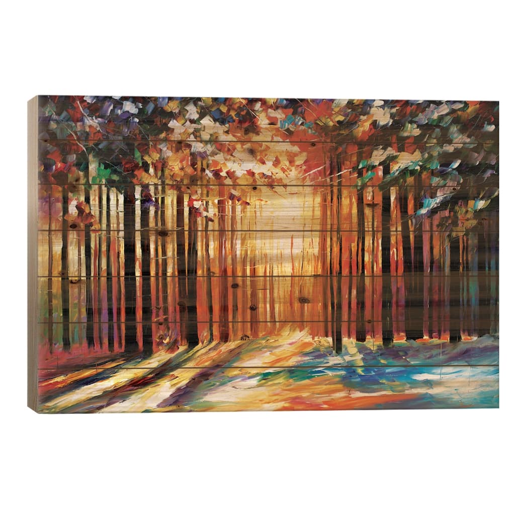Sun Of January Print On Wood by Leonid Afremov - Multi-Color