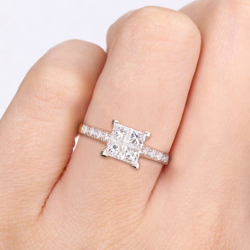 Miadora 5/8ct TDW Diamond Square Ring in 10k Yellow Gold
