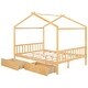 Full Size Tent style Platform Bed with 2 Storage Drawers, Roof Design ...