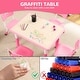 preview thumbnail 14 of 27, Kids Table and Chairs Set, Height Adjustable Desk With 4 Seats