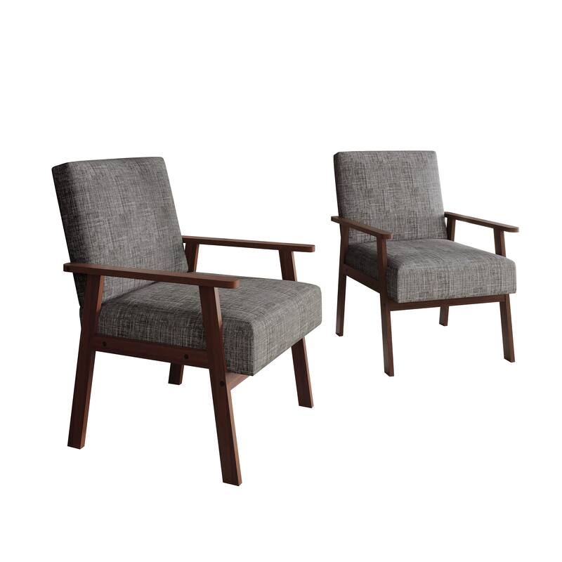 CraftPorch Minimalist 2-Pieces Accent Chairs - Light Grey