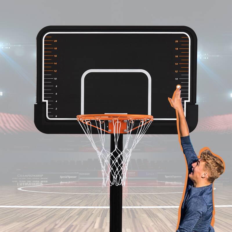 Portable 6.6-10ft Height Adjustable Basketball Hoop and Goal with Vertical Jump Measurement