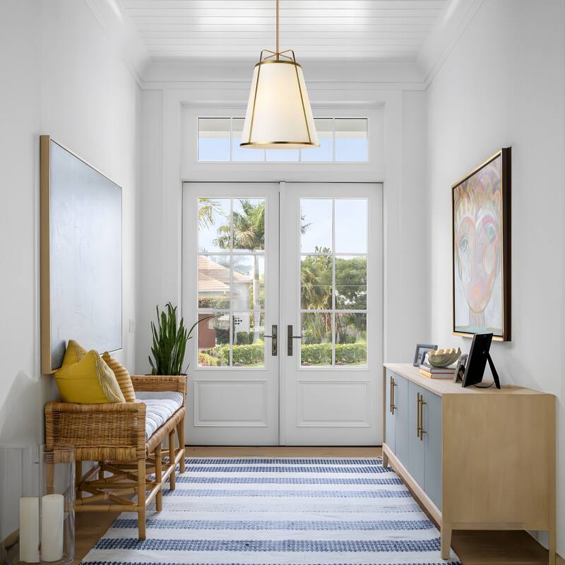 3-Light Modern Fabric Chandelier 16"x 19.7" Farmhouse Pendant Lights - 16inch x 19.7inch