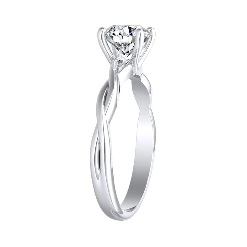 Auriya 14k Gold Twisted 2ctw Round Solitaire Moissanite Engagement Ring