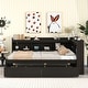 preview thumbnail 39 of 43, Wood Platform Bed with L-shaped Bookcases and Drawers