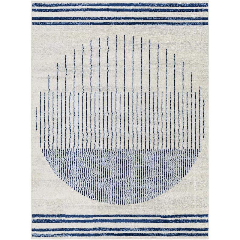 Livabliss Floransa Transitional Area Rug - 6' 7" x 6' 7" - Blue/Grey - Square
