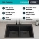 preview thumbnail 5 of 6, 33 Inch Lexicon Platinum Quartz Composite Drop-in Undermount Double Bowl Galaxy Black Kitchen Sink LP-800TM-K-SO