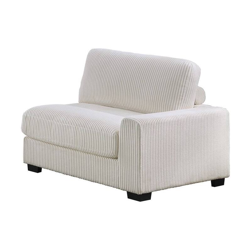 Beige Wide-Welt Corduroy Upholstered Modular Piece