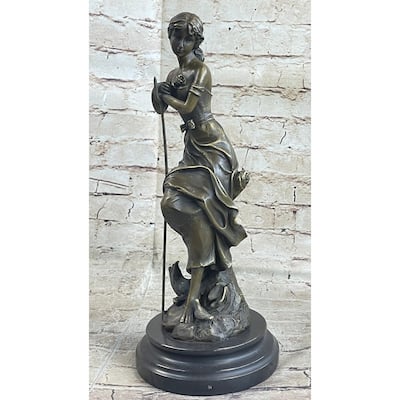 Dreaming By Auguste Moreau Art Deco Nouveau Clic Elegant Woman Bronze Statue