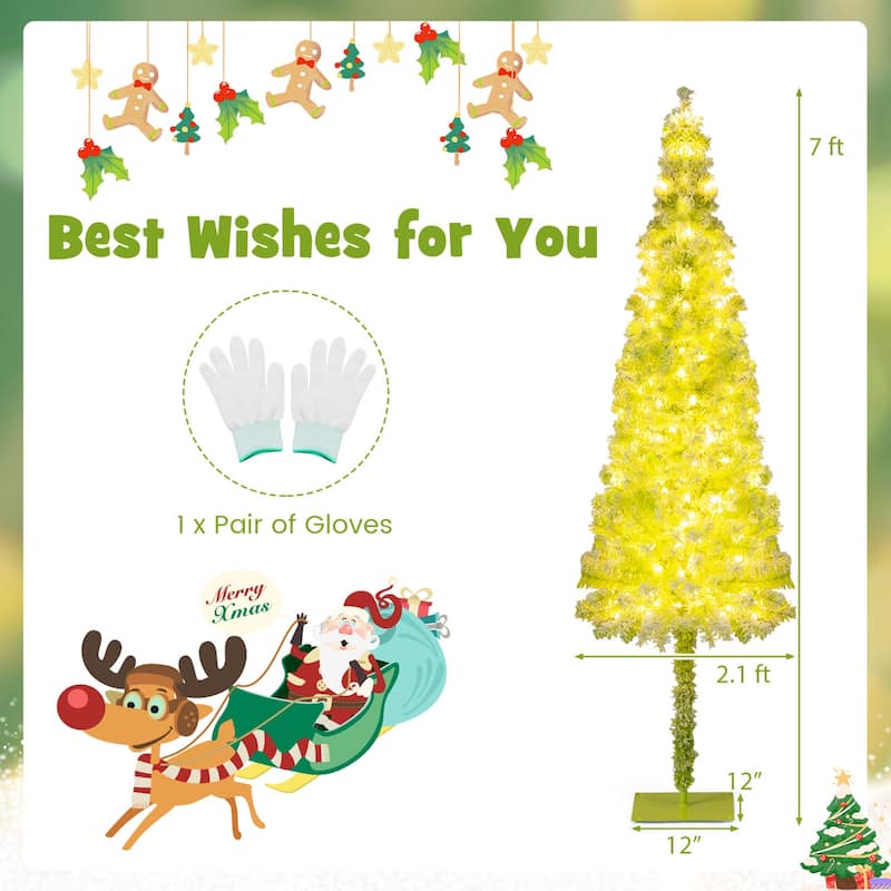 Costway 5/6/7 FT Bendable Christmas Tree with Bendable Top, 290 Branch - See Details