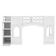 preview thumbnail 21 of 21, Castle Style Twin Size Low Loft Bed with Storage Staircase and Window Design, Playhouse Design Loft Bedframe with Guardrails