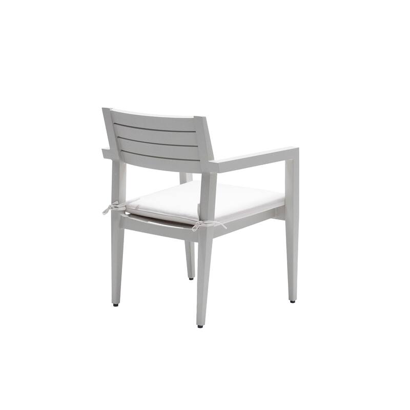 Outdoor Patio Aluminum Dining Chairs with Cushions (Set of 4)