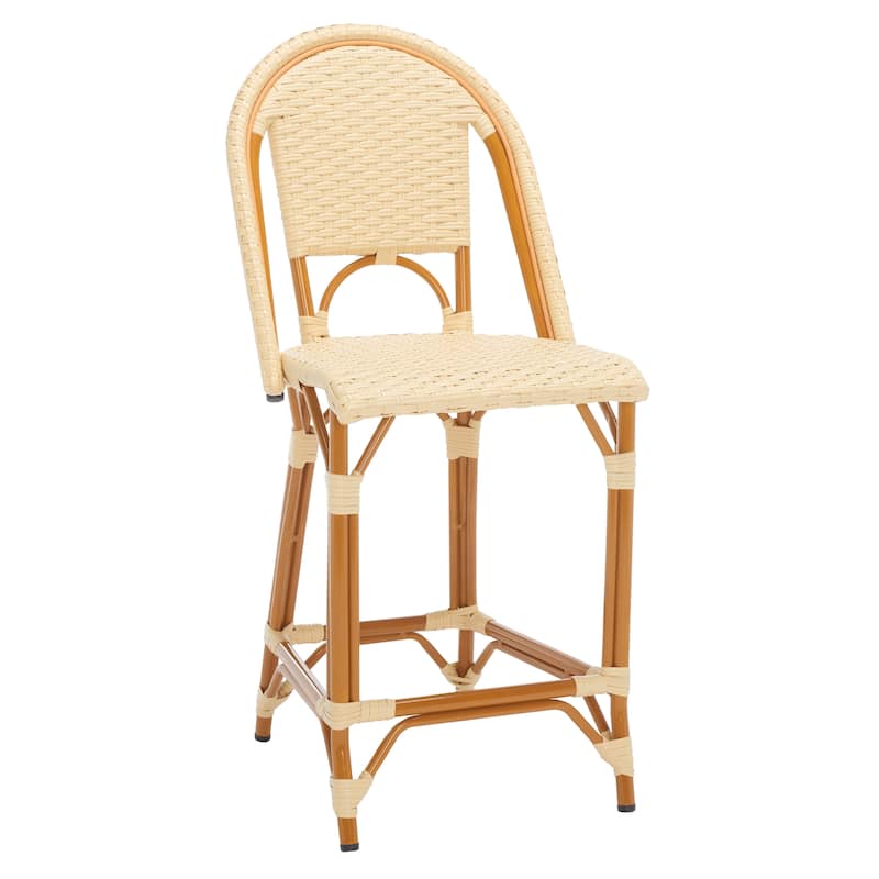 SAFAVIEH Leonica Outdoor Bistro 25-inch Seat Height Counter Stool (Fully Assembled) - 20"W x 21"D x 43"H