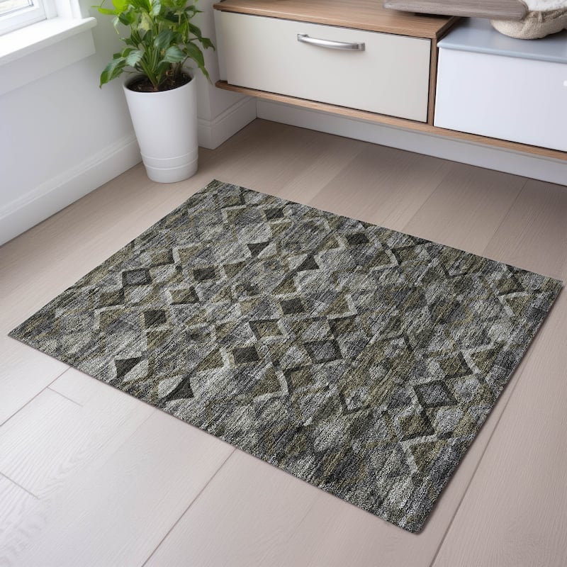 Premium Washable Super Soft Boho Global Mayfield Rug - Gray - 1'8" x 2'6"