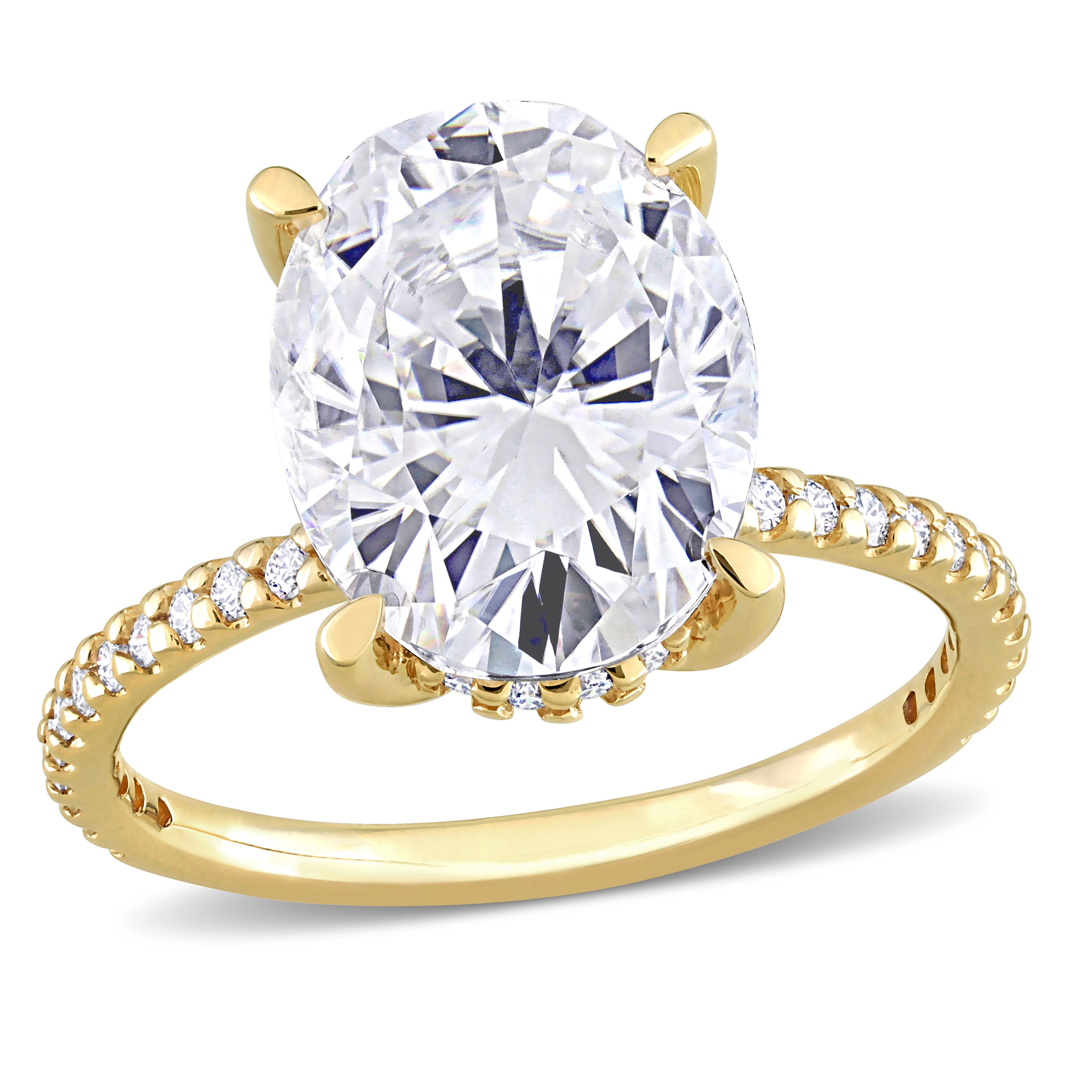 Miadora 4 7 8ct DEW Oval Created Moissanite Engagement Ring in 10k Yellow Gold On Sale Bed Bath Beyond 40367263