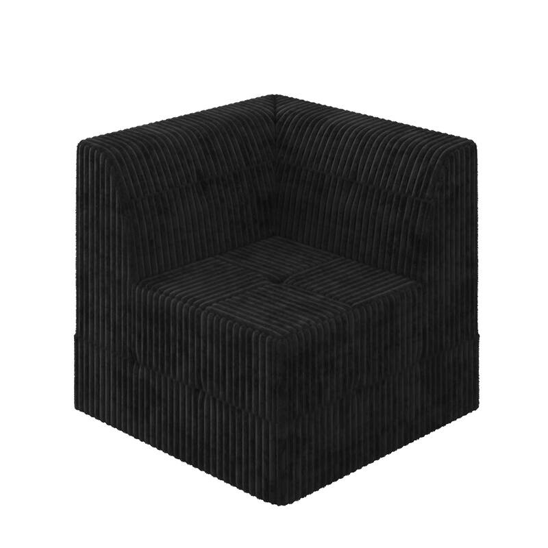 97.25" Modular L-Shaped Corduroy Sectional Sofa with Sleeper Function