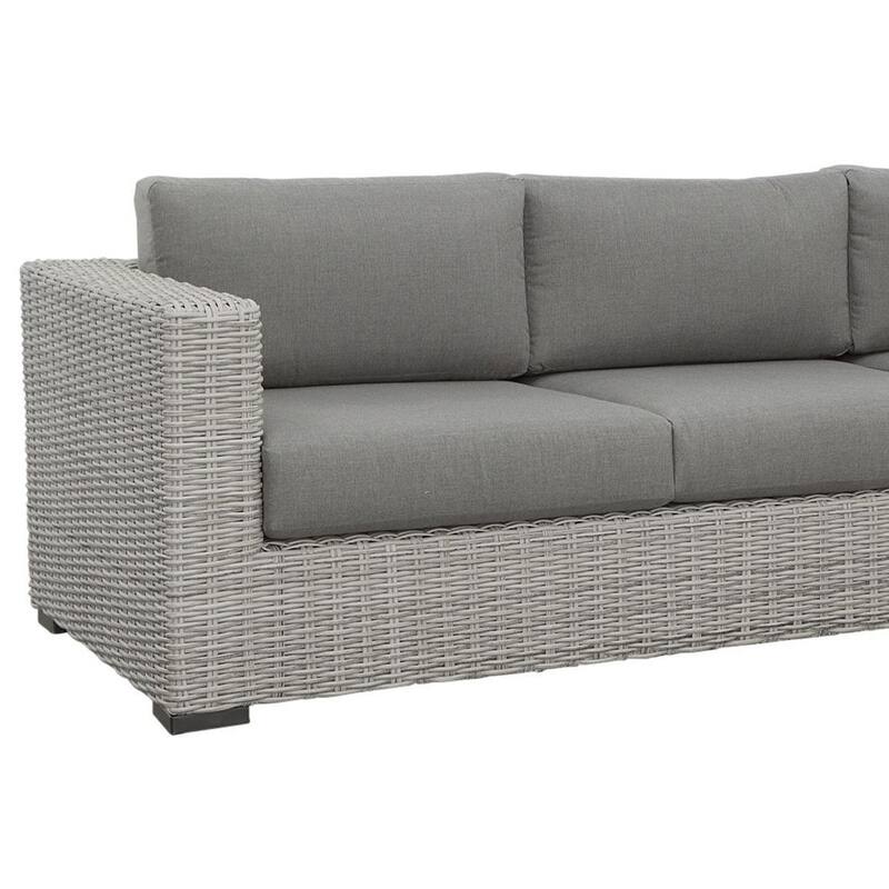 Bogra Rattan Outdoor Wicker Sofa, Gray