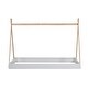 preview thumbnail 7 of 7, Twin Size Tent Floor Bed with Triangle Structure, Safe Design, Easy Access, White + Natural Finish