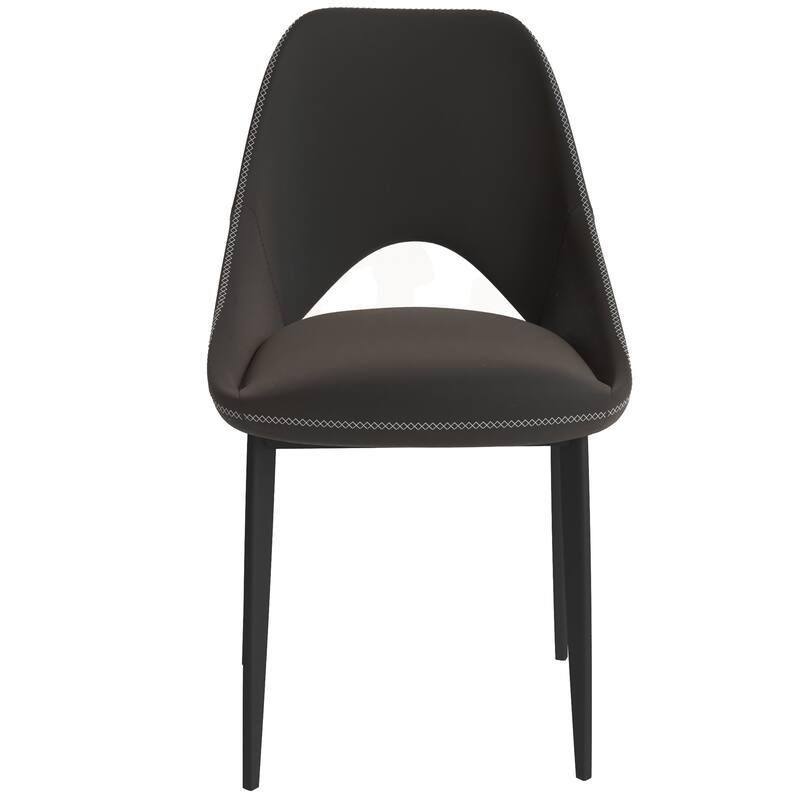 Amalfi Mid-Century Modern Upholstered Dining Chair - Open Back Side Chair with Metal Legs for Kitchen, Dining Room & Living Room