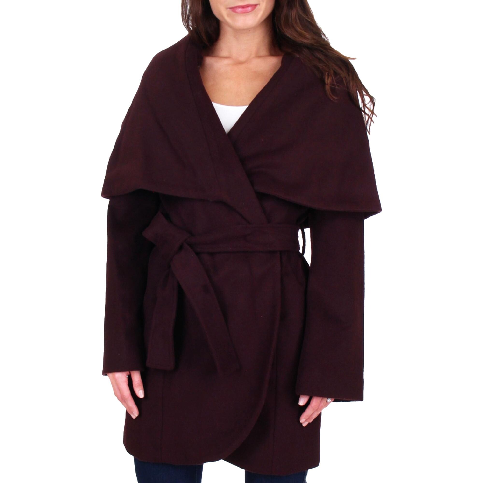 oversized collar wrap coat