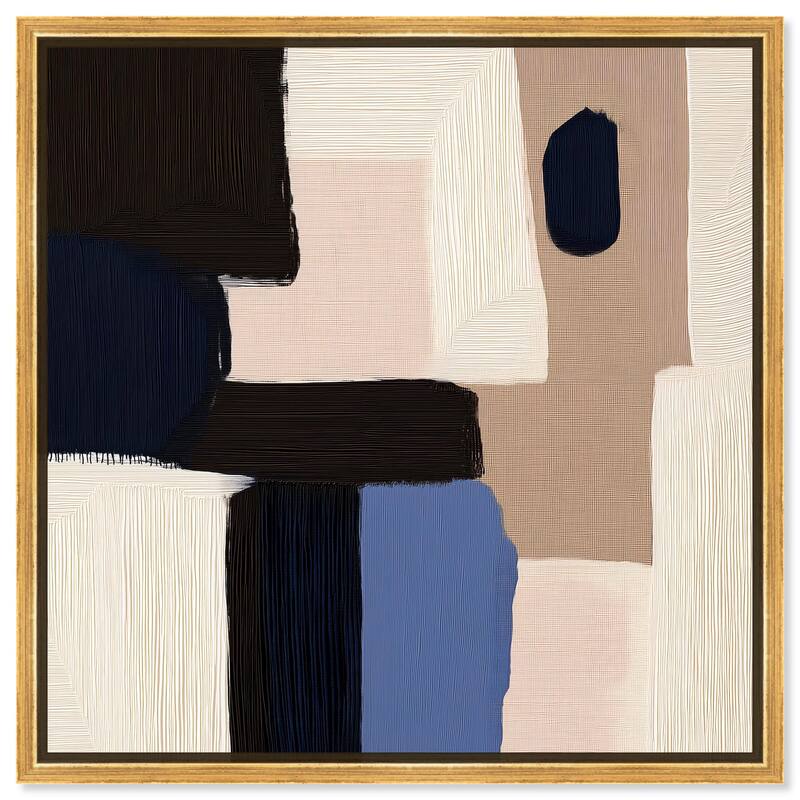 Blue Quietude II Canvas by Art Remedy - Gold - 30" x 30"