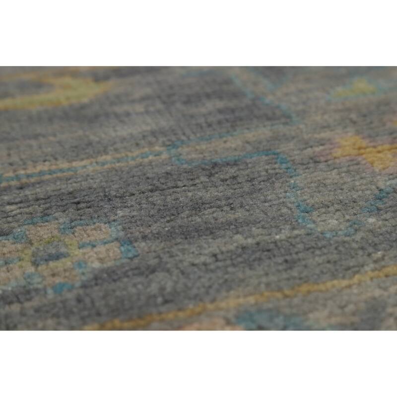 Oriental Beige Oushak Indian Area Rug Hand-Knotted Wool Carpet - 7'10" x 10'2"