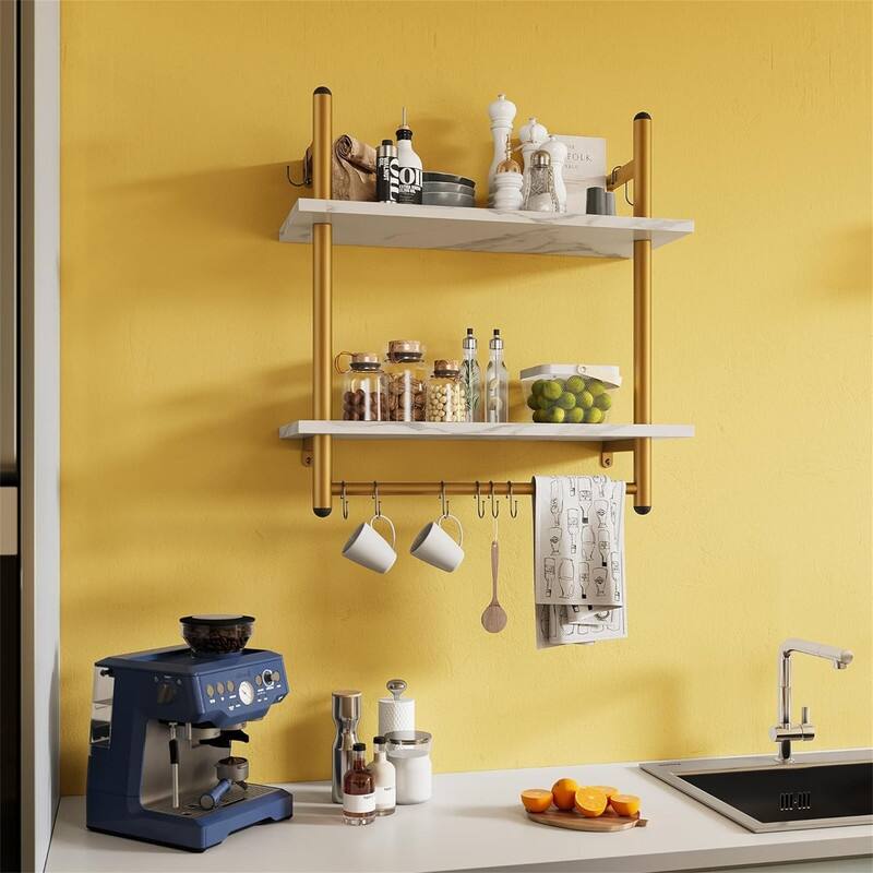 Bestier Pipe Shelf Industrial Floating Shelving
