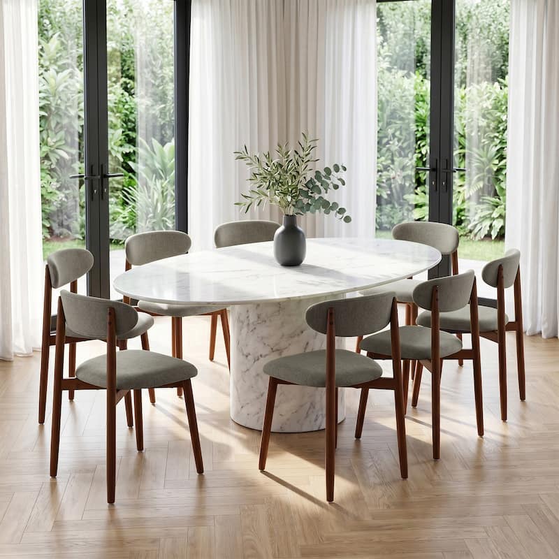 Modern Upholstered Linen Kitchen Dining Chair