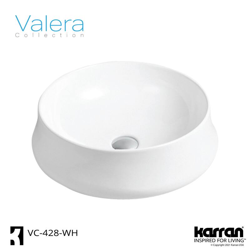 Karran Valera 18" Vitreous China Vessel Bathroom Sink in White