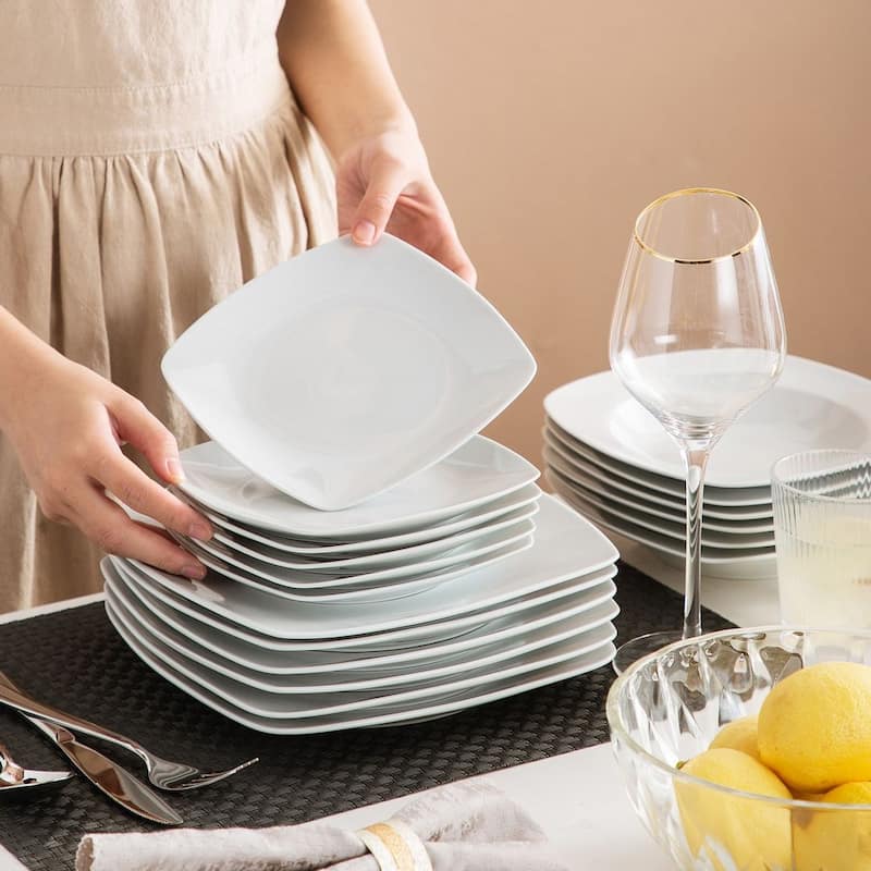 MALACASA Julia 18-Piece Plate Set (Service for 6)