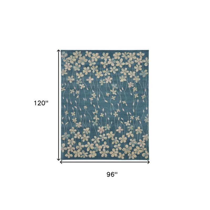 Power Loomed Floral Traditional Stain Resistant Area Rug