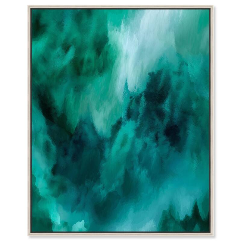 Textured Teal I Canvas by Art Remedy - Silver - 16" x 20"