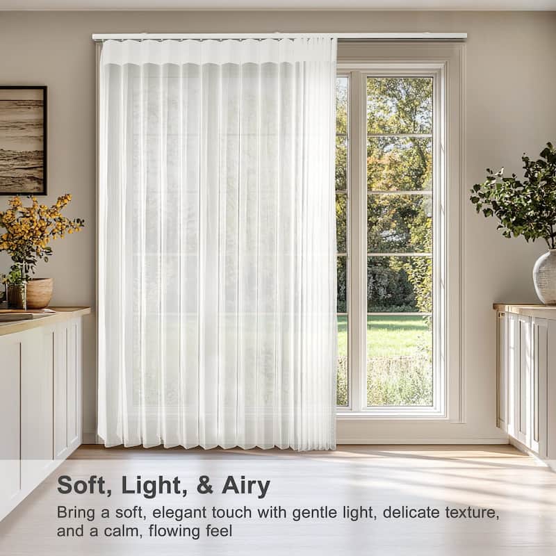 Chicology Light Filtering Sheer White Vertical Blinds 78"W X 84"H