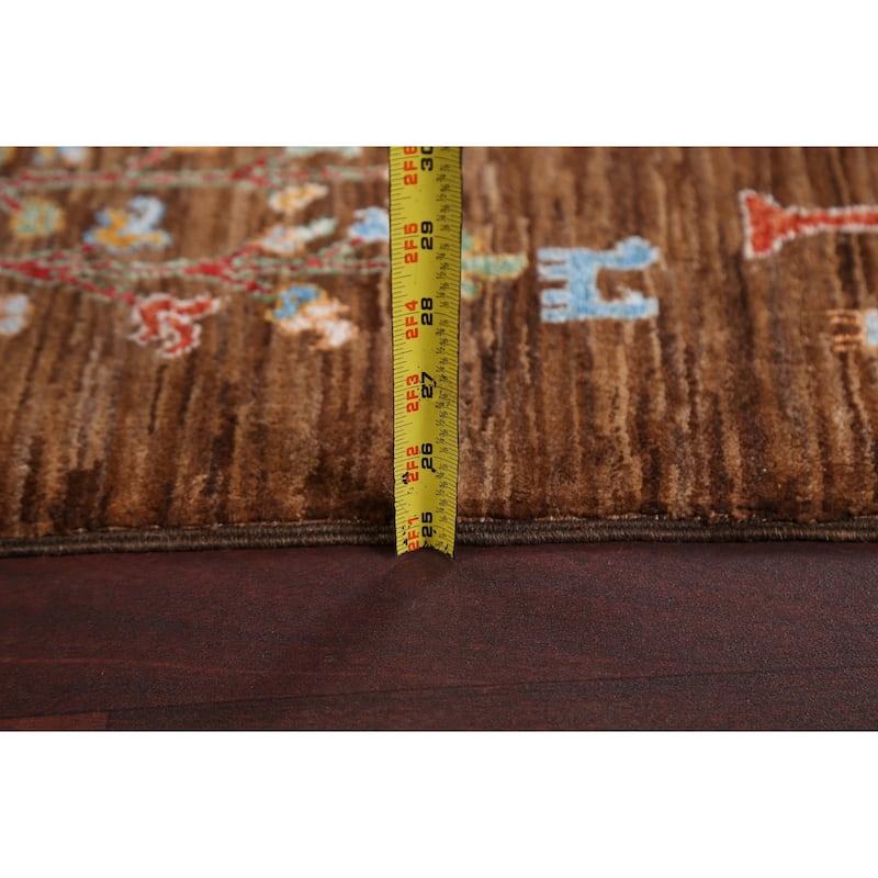 Floral Vegetable Dye Kazak Oriental Area Rug Hand-knotted Wool Carpet - 4'11" x 6'5"